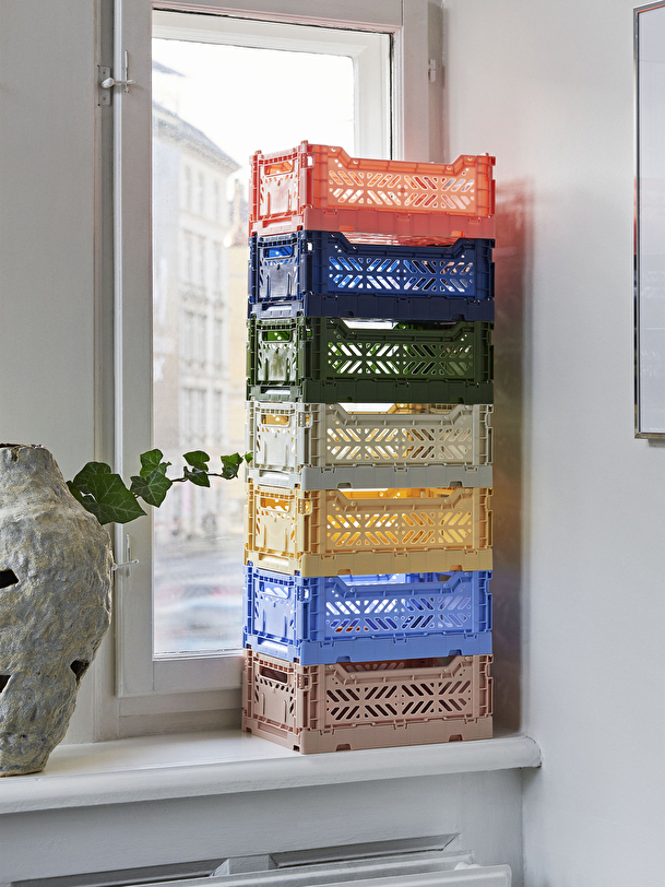 Panier colour crate m polypropylene recycle bleu marine - hay navy