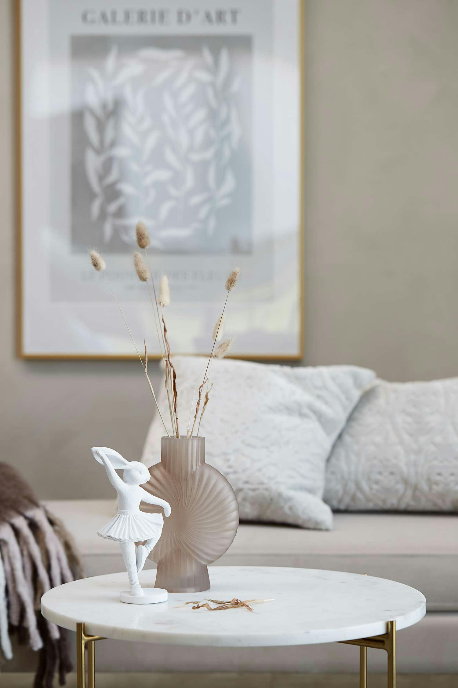 SHABBY CHIC - Statuette Lapin en polyrésine  H20