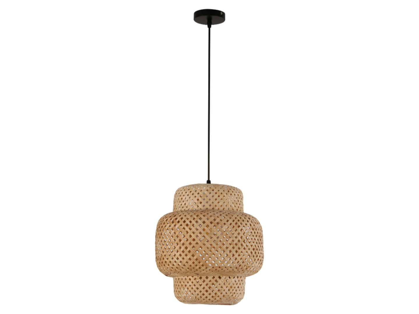 Lampa wisząca Krabi 30 cm bambusowa beżowa