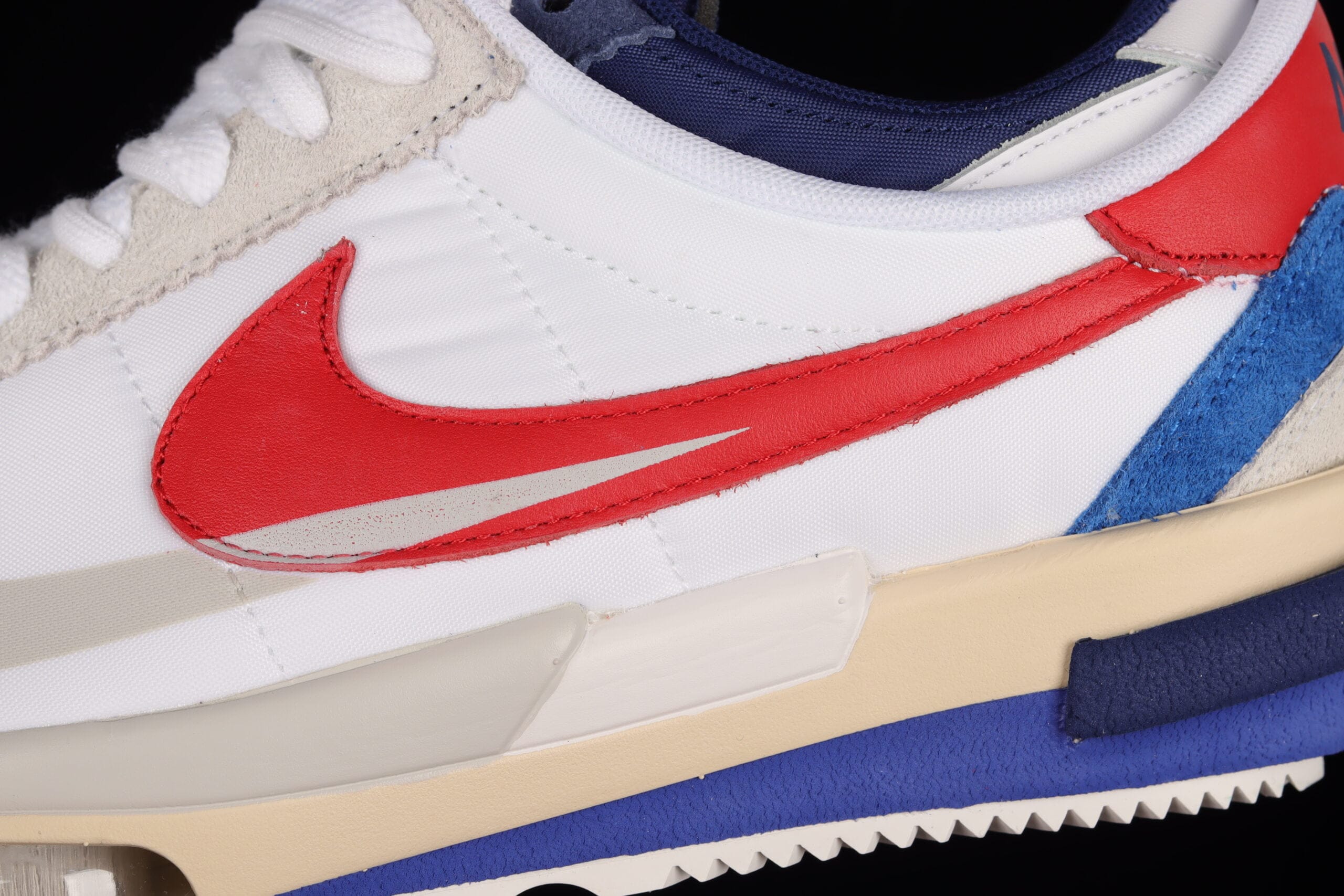 Sacai x Nike Cortez White Red Navy Blue