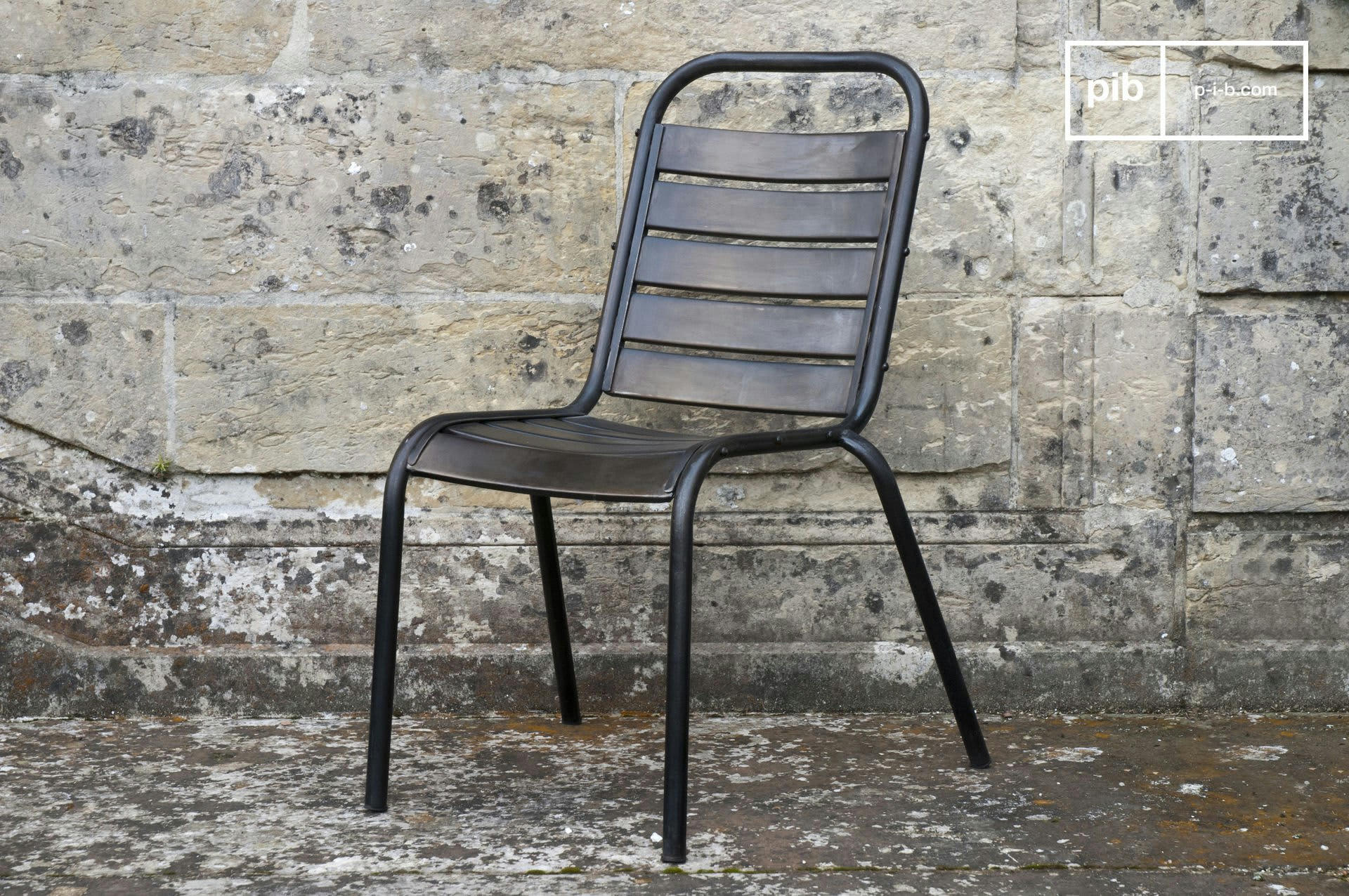 SQUARE - Chaise en métal noir