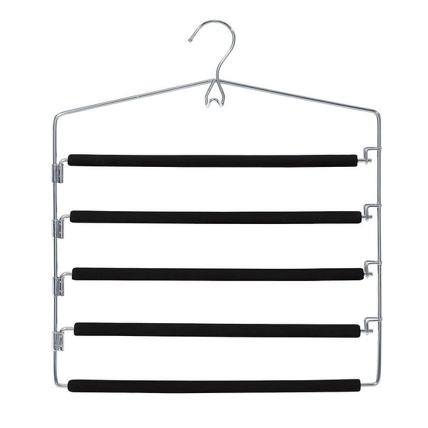 Closet Spice - 2 Pack - Strong, Durable Anti-Rust Chrome 5 Tier Pant Hangers, Non Slip Foam Padded, Space Saving, Swing Design