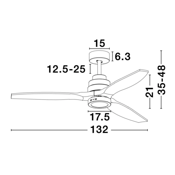 Ventilator »Sabal «, LED, schwarz/braun