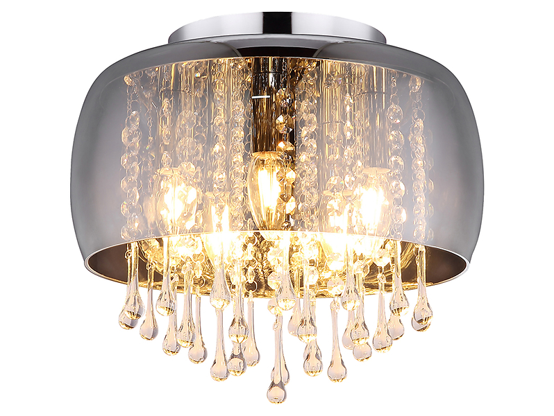 Lampa sufitowa Kalla 5-punktowa szklana srebrna