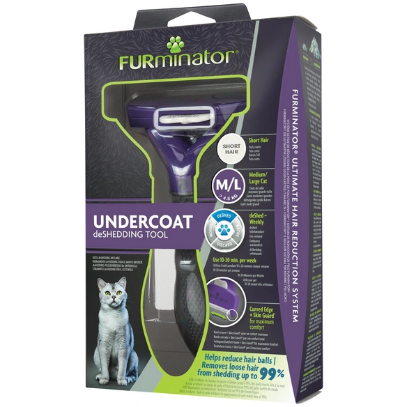 Bürste »deShedding TOOL«, M/L Kurzhaar, für Katzen über 4,5 kg, lila