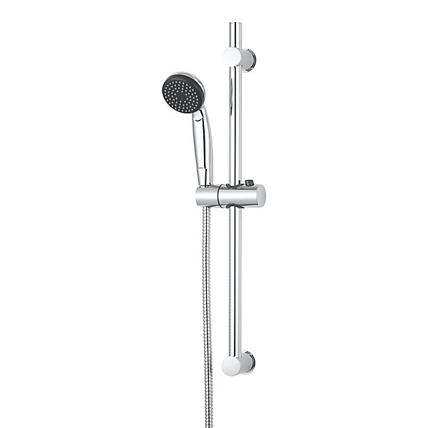 Kit de douche sans robinetterie avec barre réglable chrome   douchette   flexible Blyth GoodHome