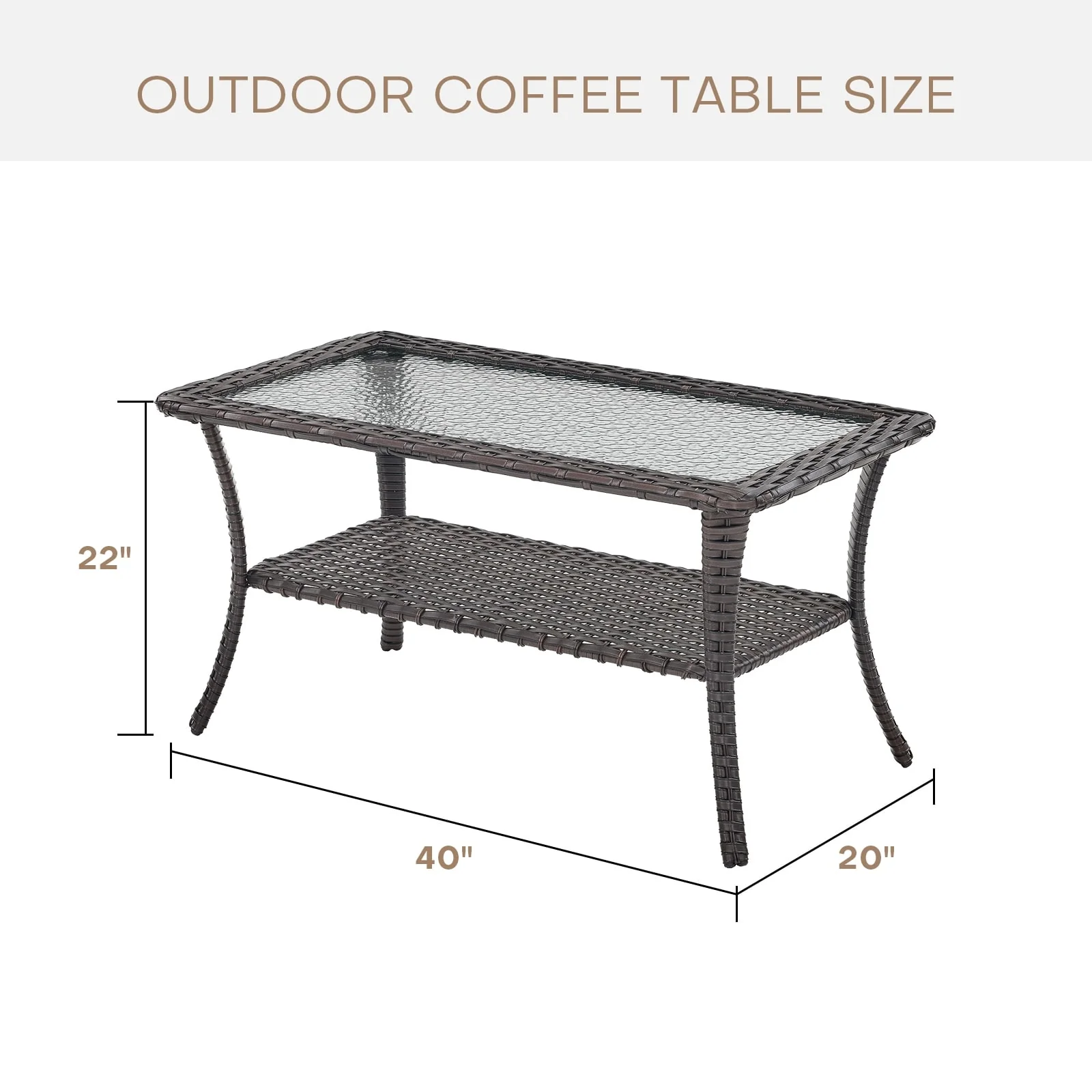 Patio Coffee Table Rattan Side Table