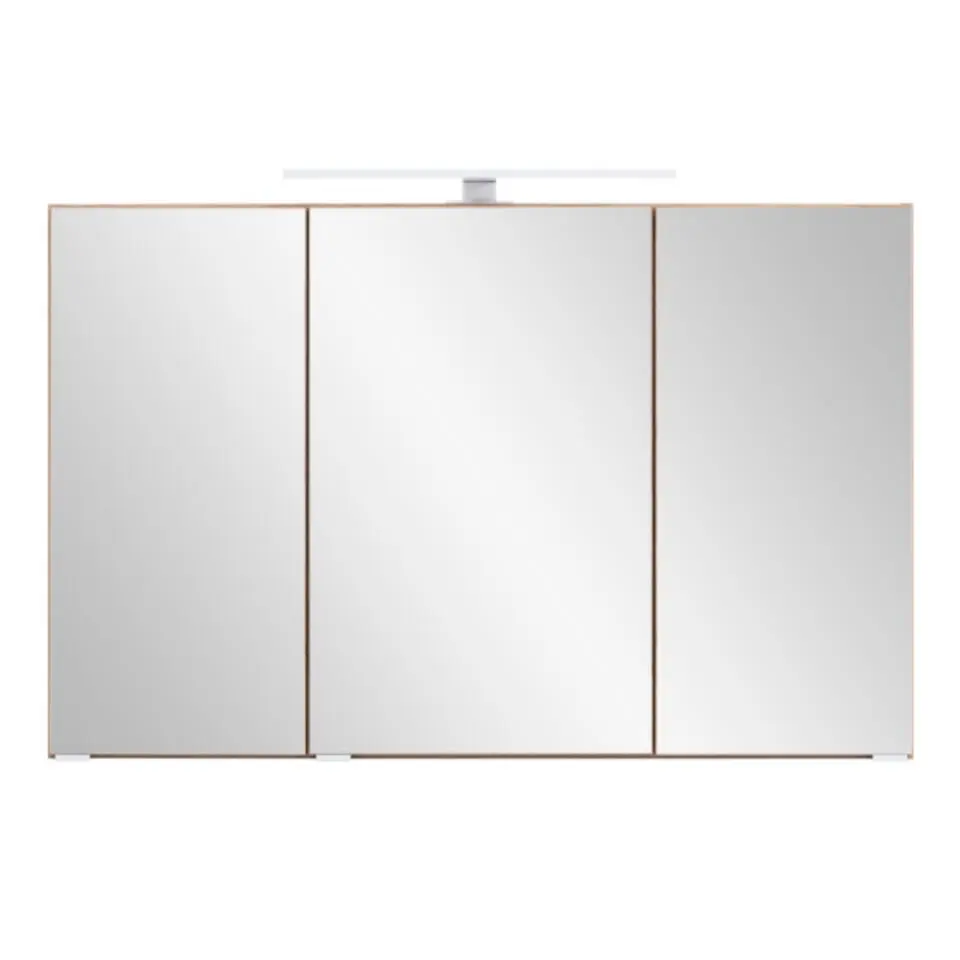 Spiegelkast Vikas 100cm 3 deuren met verlichting - eik