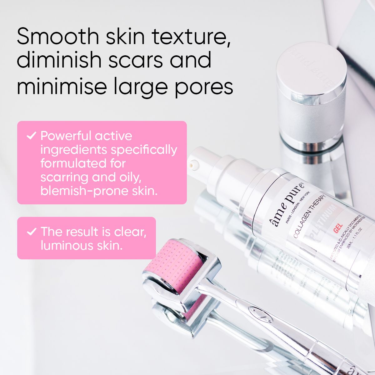 âme pure CIT FACE ROLLER PLATINUM - Microneedling Derma Roller Kit