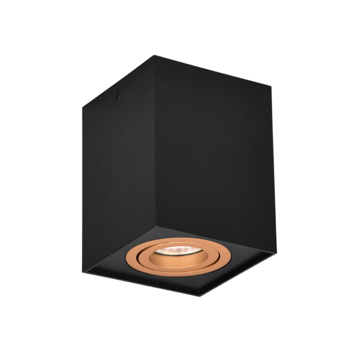 Spot kwadratowy czarno-złoty Biscuit 1xGU10x35W IP20 Trio