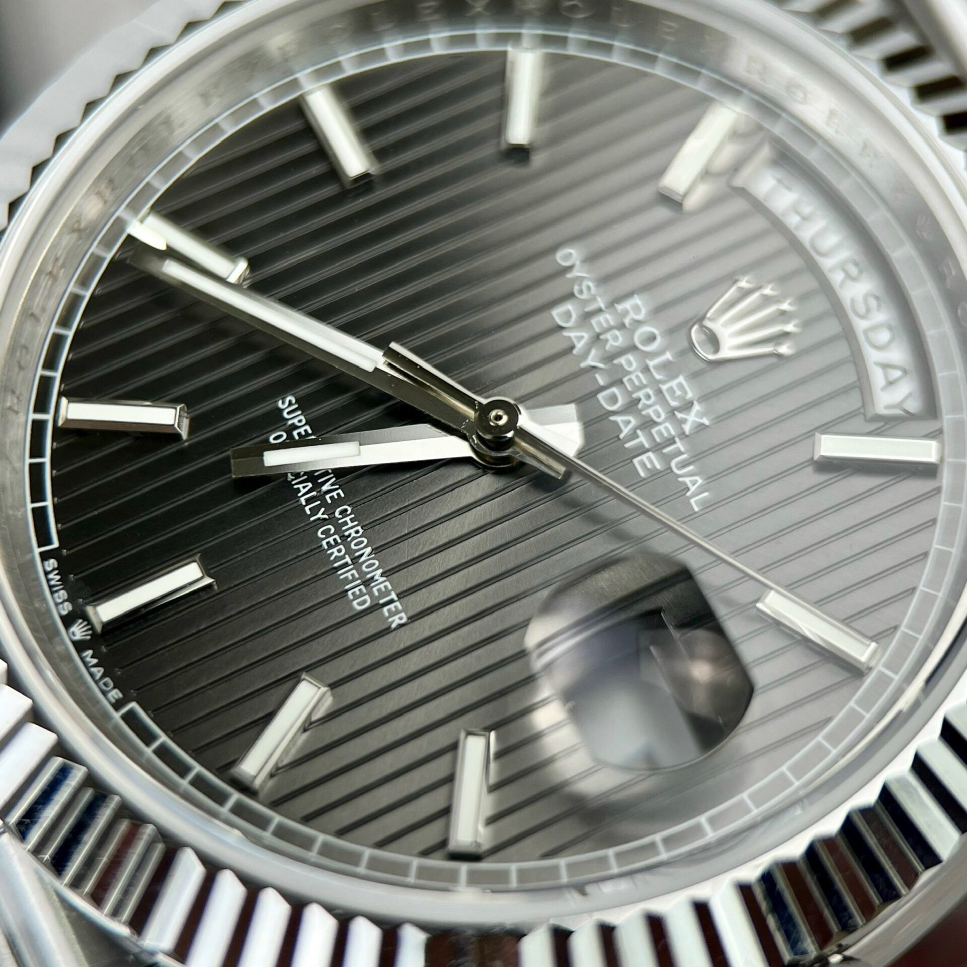 Rolex Day-Date 228236 904L Steel Grey Dial 40mm Super Clone