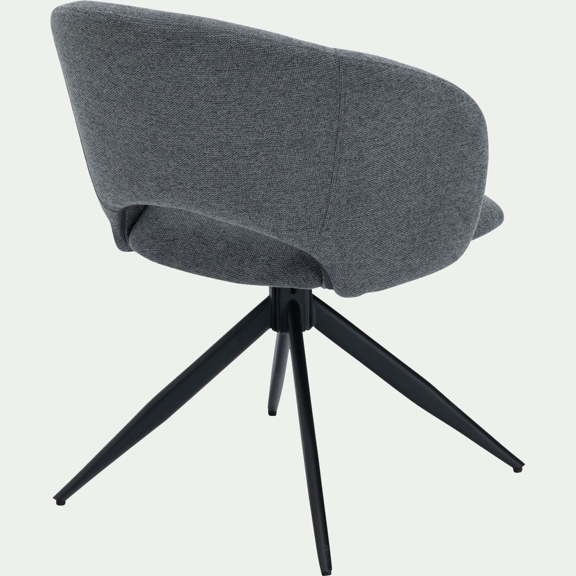 ELZIAS - Chaise de repas pivotante avec accoudoirs en tissu - gris