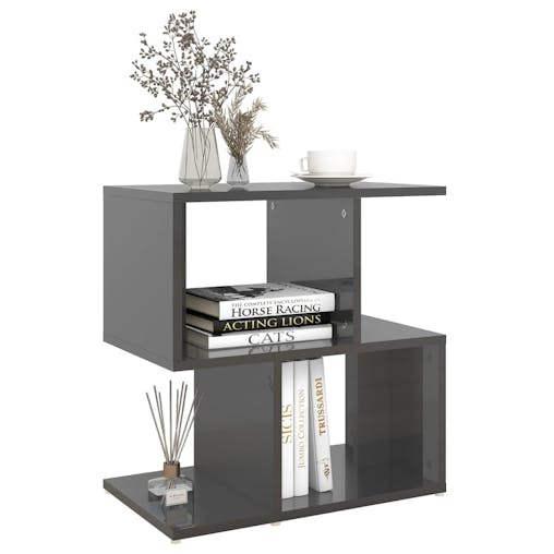 NNEVL Bedside Cabinets 2 pcs High Gloss Grey 50x30x51.5 cm Chipboard