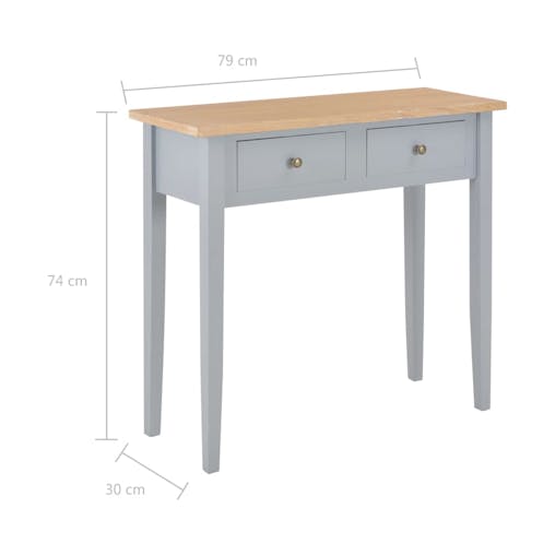 NNEVL Dressing Console Table Grey 79x30x74 cm Wood