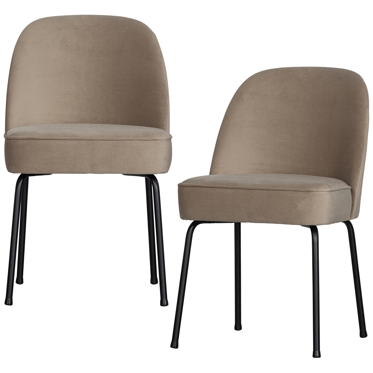 WOOOD eetkamerstoelen Vogue- Fluweel - Khaki - Set van 2