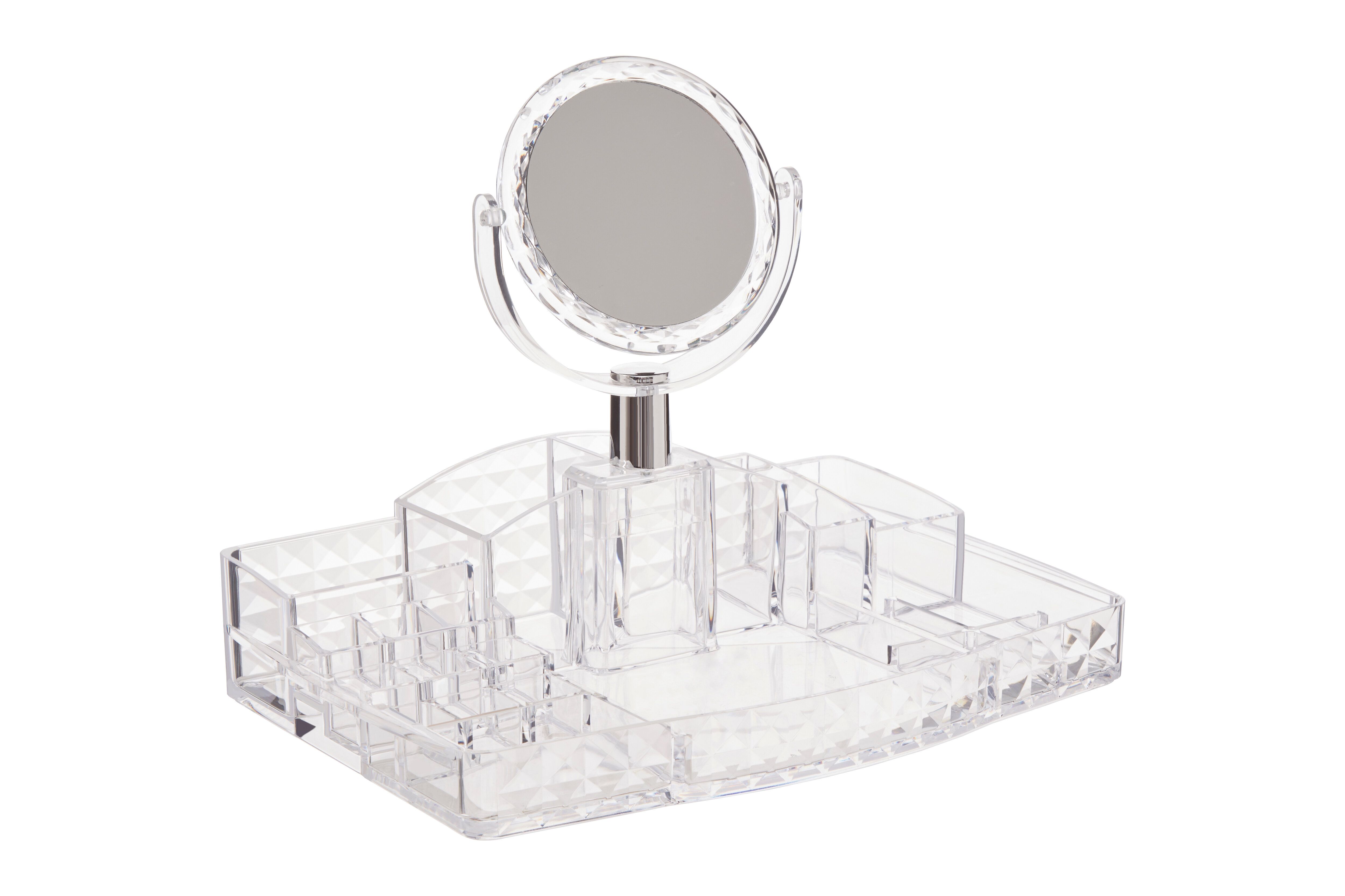 Orsina Ample Storage Cosmetics Organiser With A Mirror, Elegant Makeup Vanity Organiser, Makeup Organizer