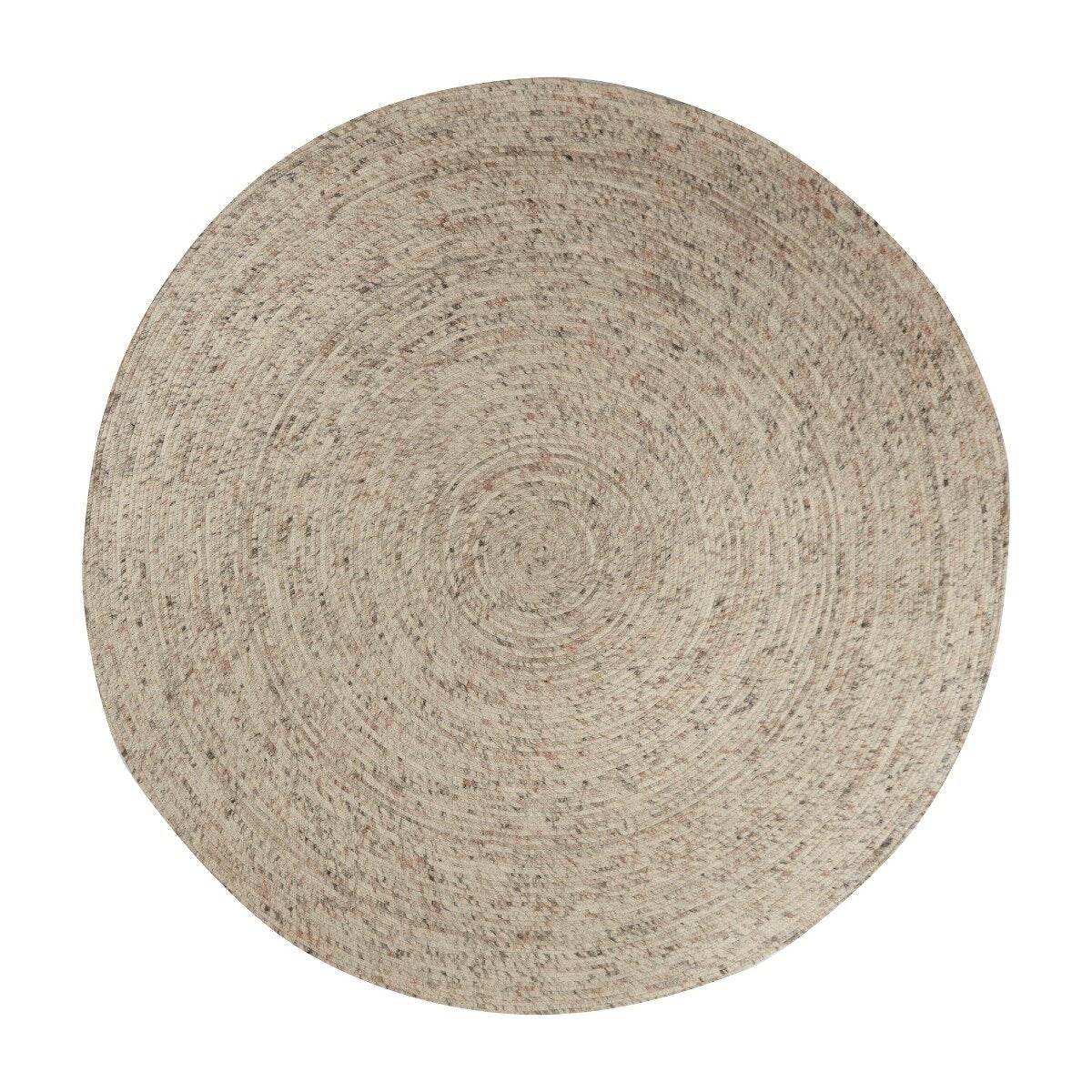 Interieur05 Rond wollen vloerkleed Gapo beige/wit gemeleerd