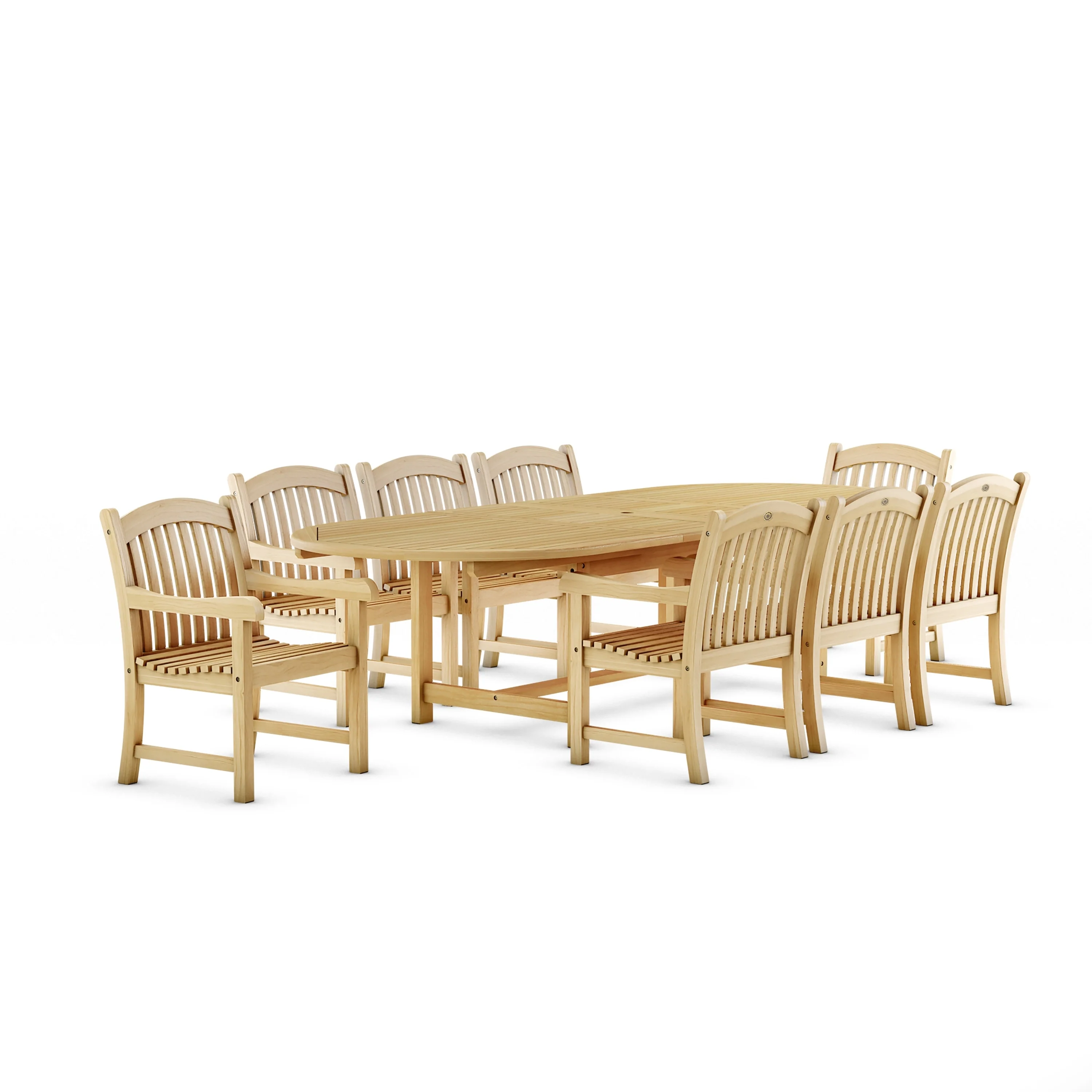 Amazonia FSC Teak Extendable Outdoor Patio Dining Set - 9piece