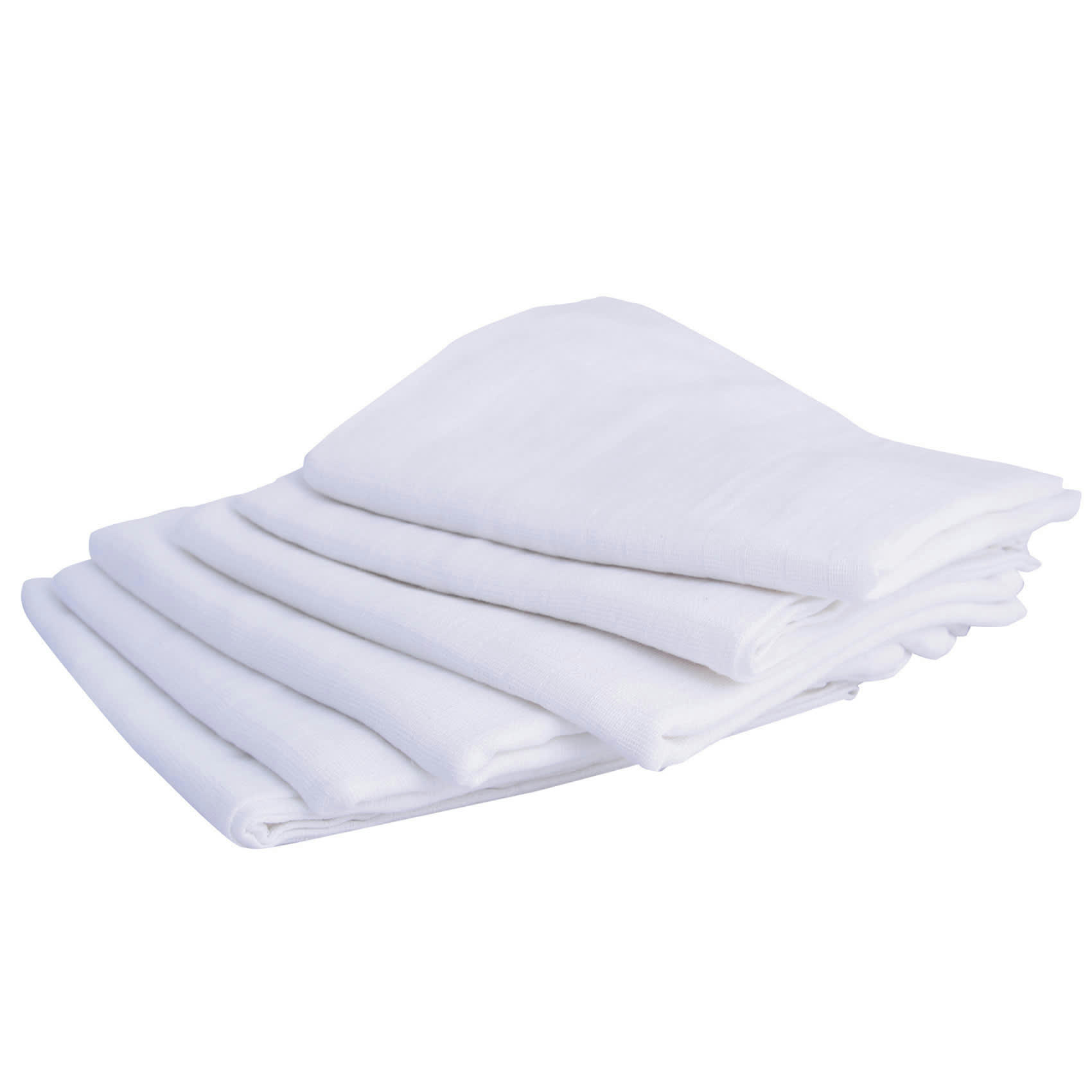 - Lot de 6 langes carré bébé en coton Blanc 70x70