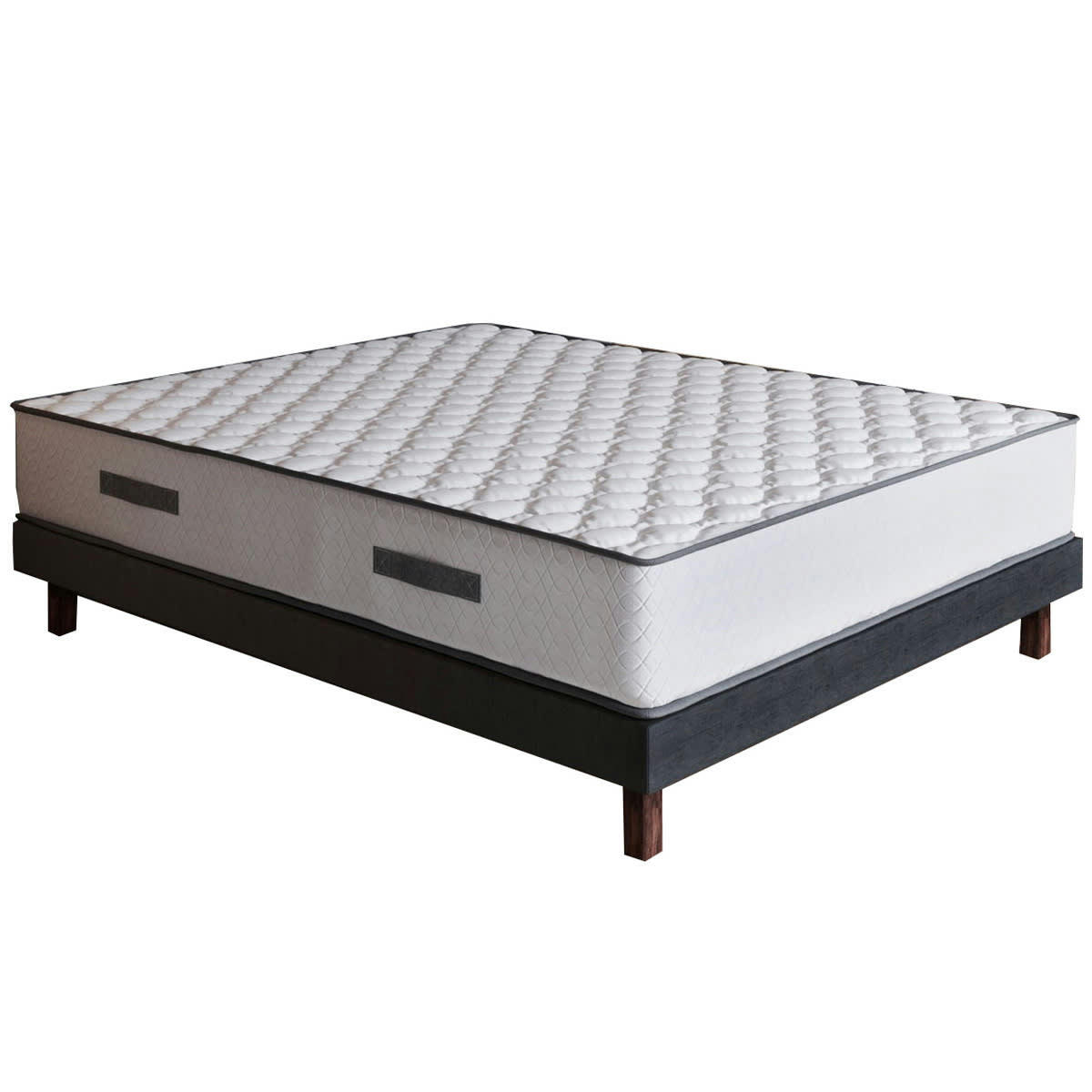 ENSEMBLE SPRING CONFORT - Ensemble Matelas 160x200 Ressorts - Mousse Ergo + Sommier