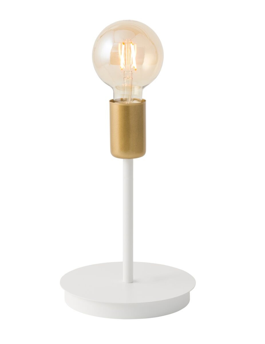 Lampa stołowa nowoczesna biało-złota Gino 1xE27x15W wys:24cm Sigma Lighting