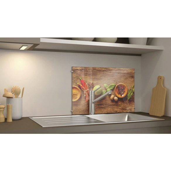 Glasboard »Wooden Spice«, mehrfarbig, Glas
