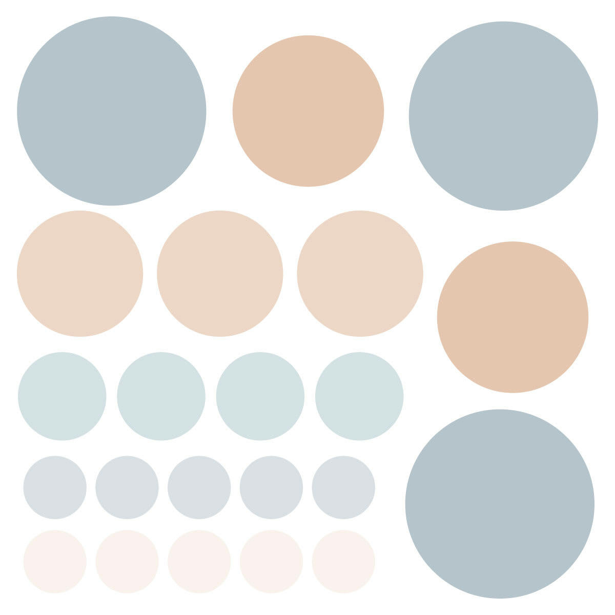 CIRCLES1 - Stickers mureaux en vinyle rondes mix bleu et beige
