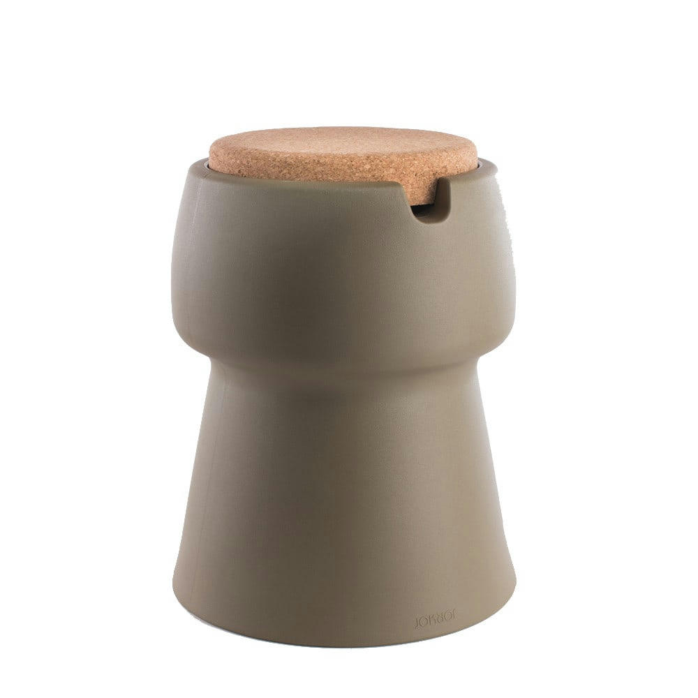 CHAMP - Tabouret champ liège polyéthylène taupe