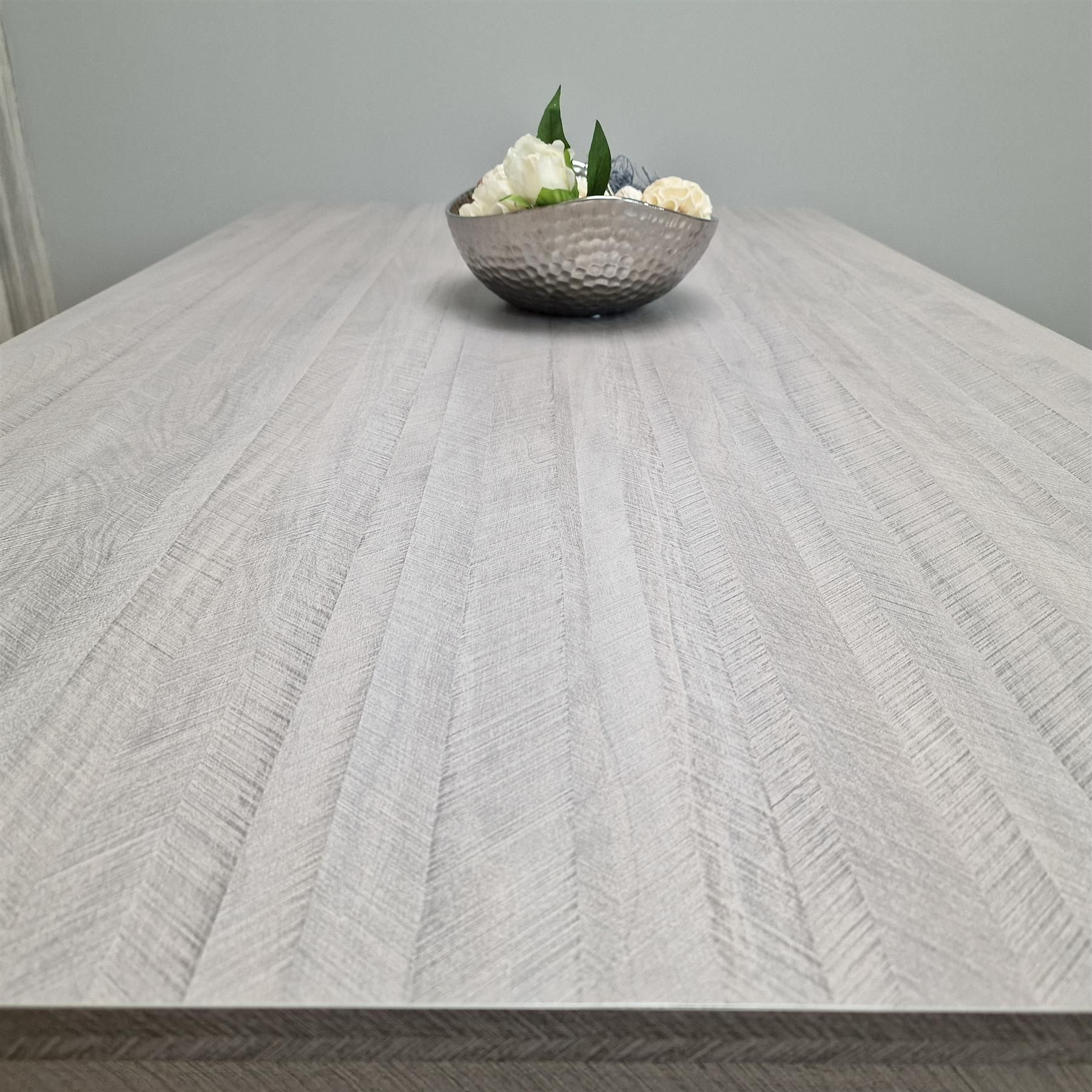 KOSY KOALA Dining Table Grey Wood Kitchen Place for 6 Seats, Dining Table Only (Grey H75 x L140 x W80 CM)