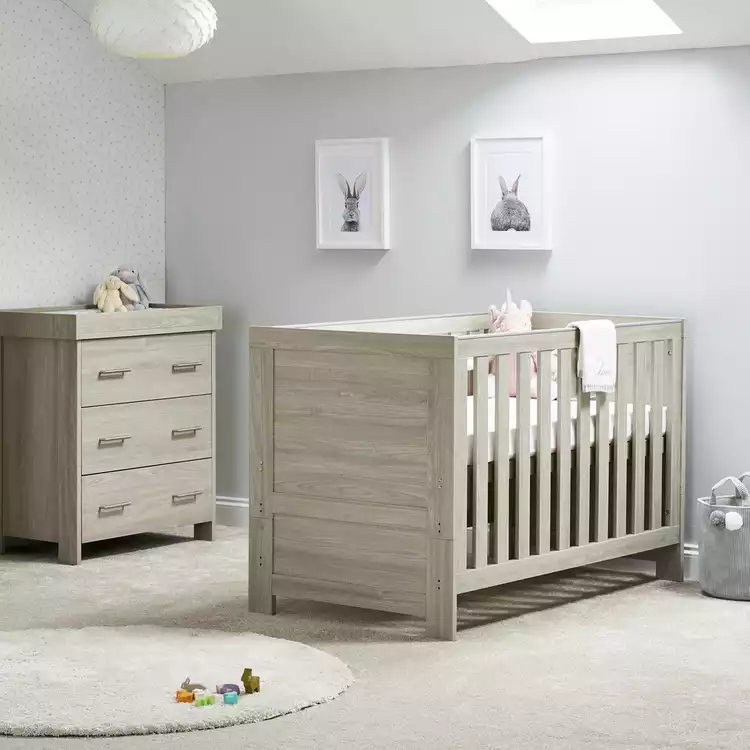 Obaby Nika 2 Piece Nursery Furniture Set - Grey Wash