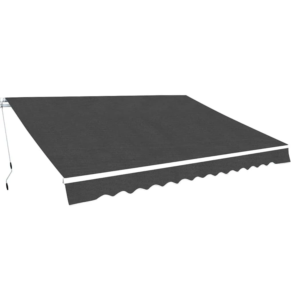 Markiza Balkonowa Tarasowa Ręcznie Zwijana Zadaszenie Antracyt 350 cm