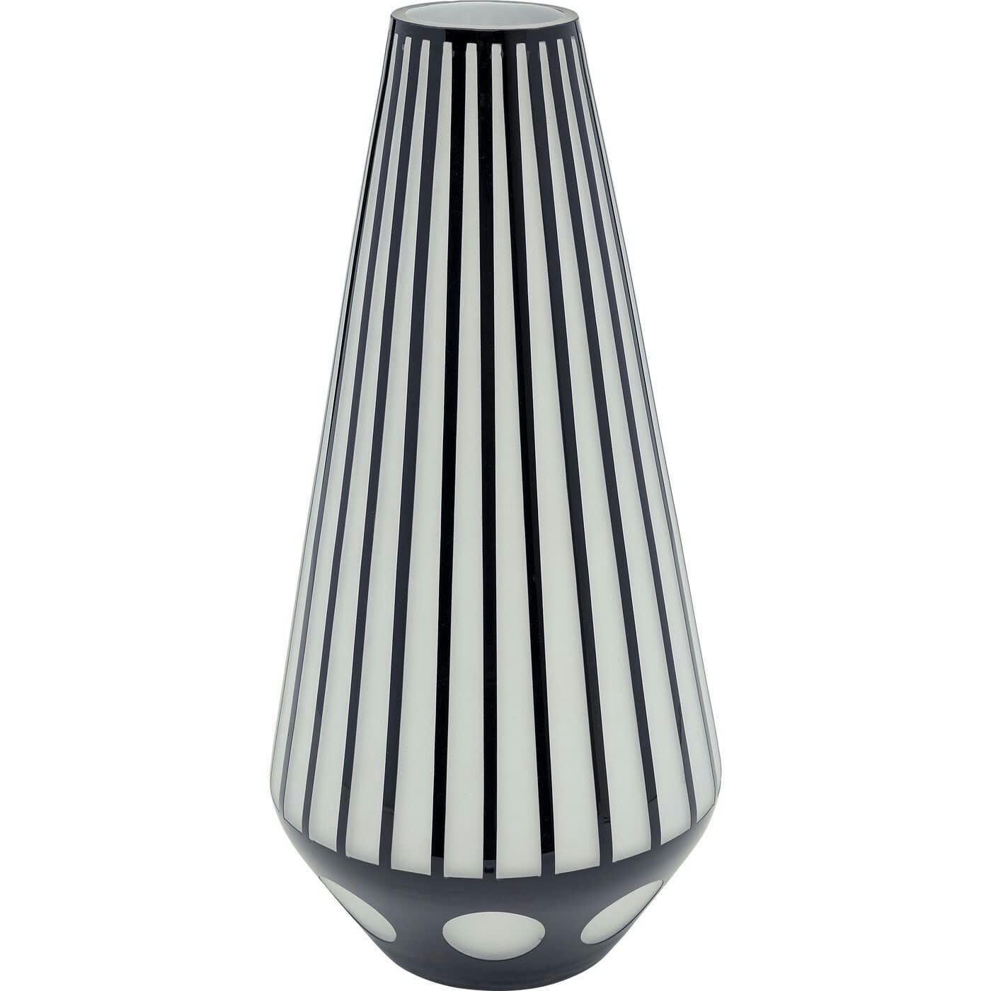 BRILLAR - Vase en verre noir et blanc H44