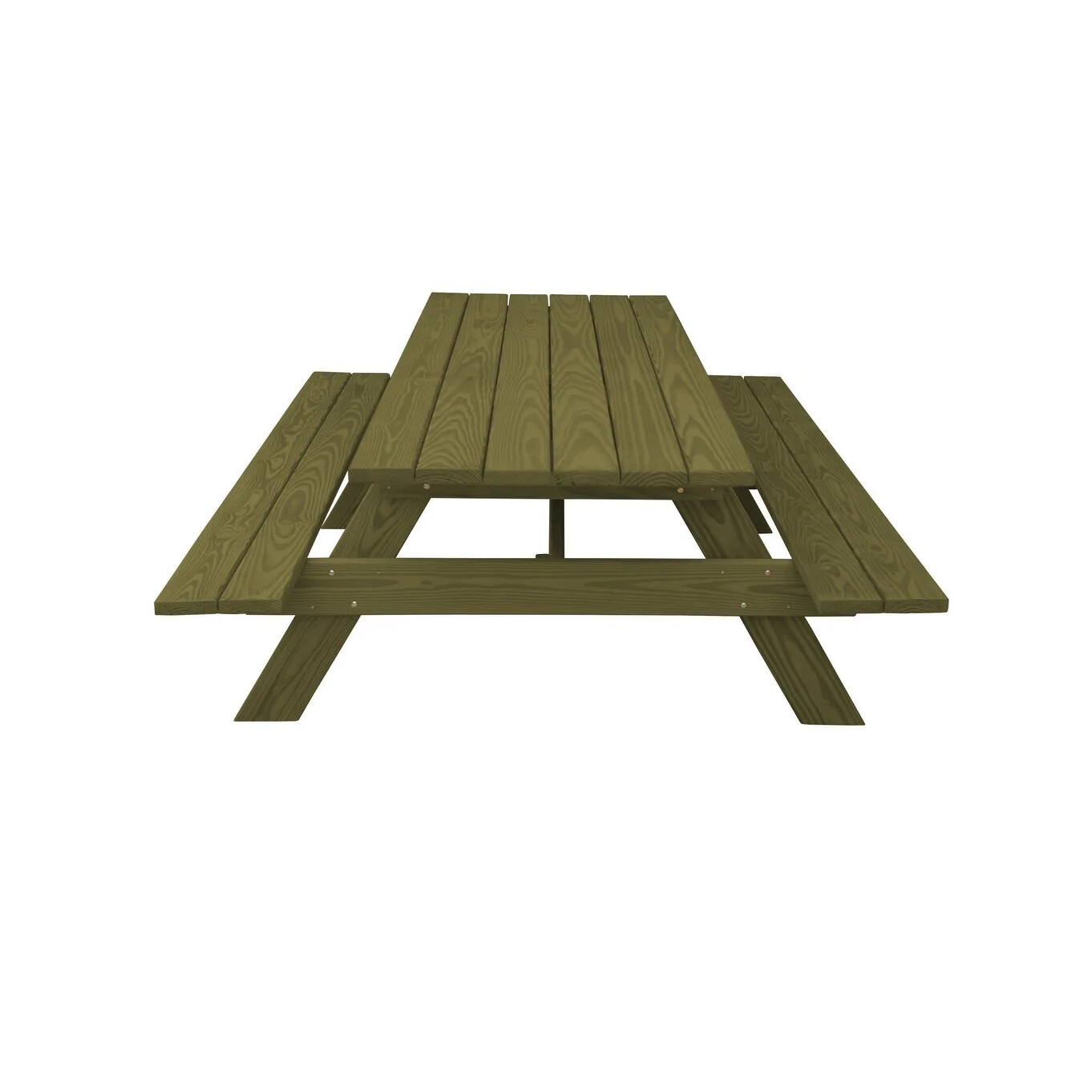 HomeRoots 94 Green Solid Wood Outdoor Picnic Table