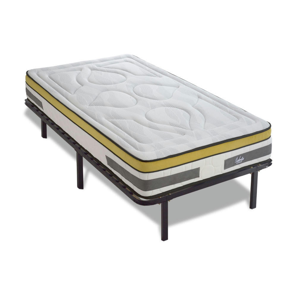 AUBERTIN - Ensemble Matelas à Ressorts ensachés et sommier métal 90x200