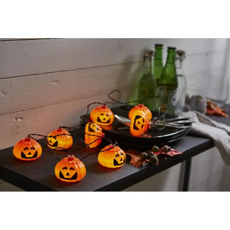 Outdoor Lichterkette 8er-Set Halloween Pumpkins