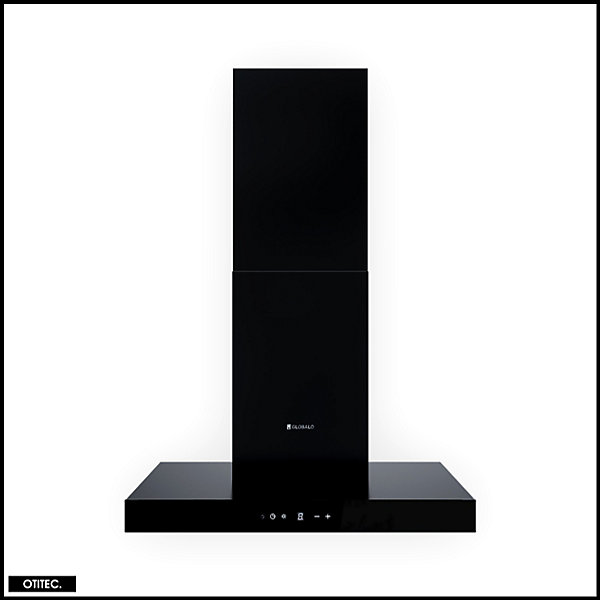 Hotte Murale Aspirante Silencieuse - 60 cm - 596 m3/h - LONATIO - Noir