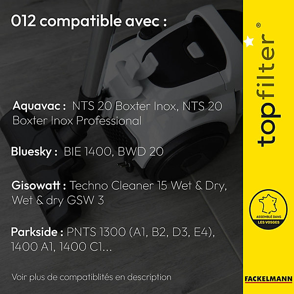 Lot de 2 sacs aspirateur Bluesky et Gisowatt TopFilter Premium