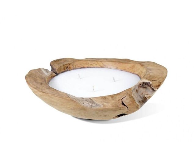 Teak Filled Candle 40cm