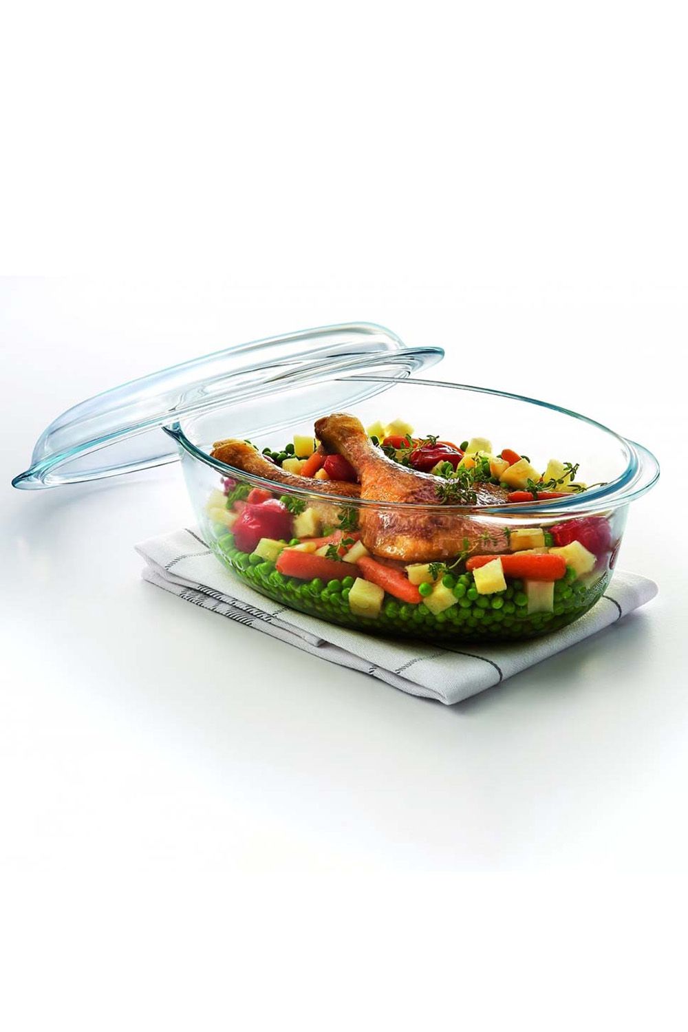 Pyrex Essentials Glass Oval Casserole High Resistance 3L