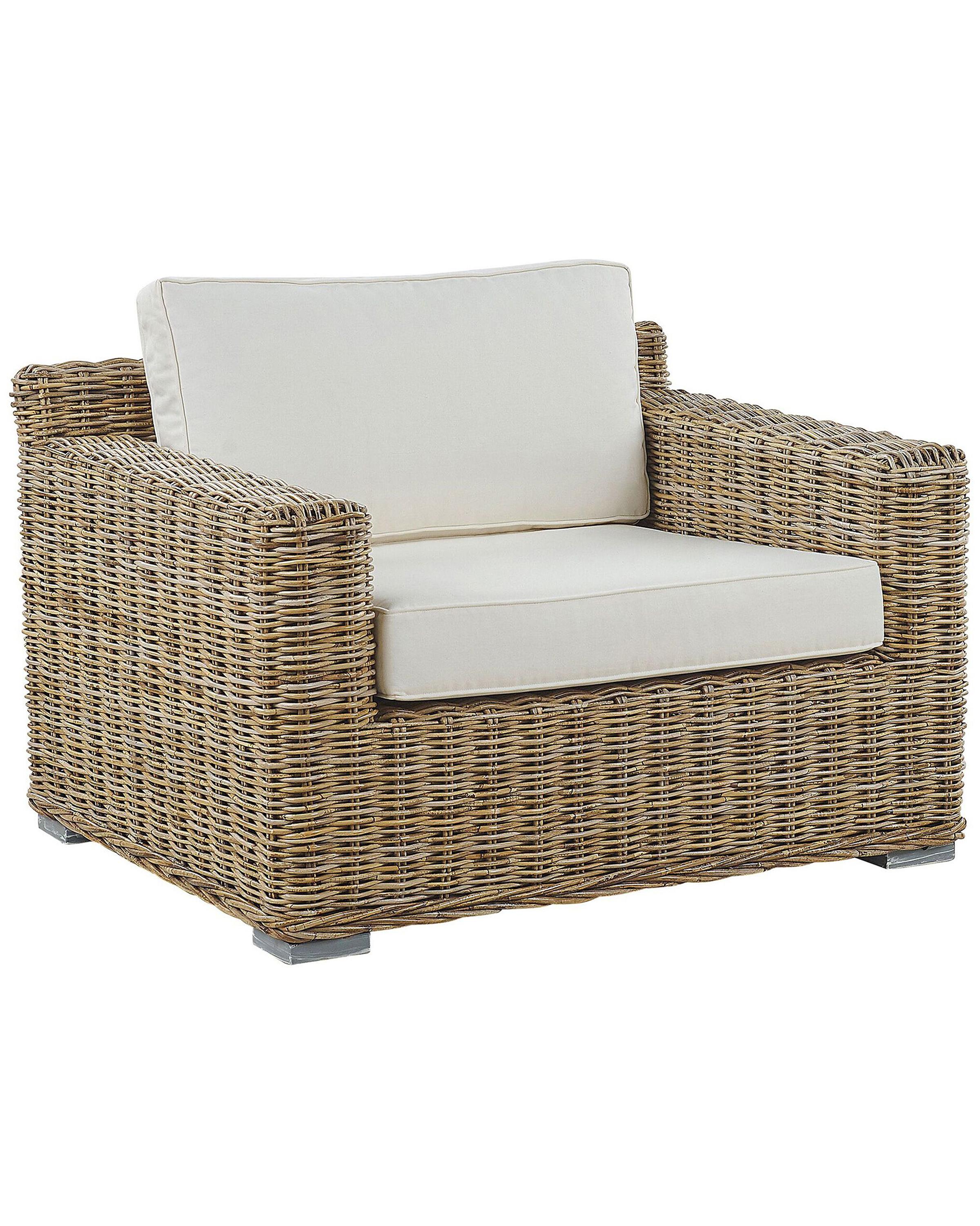 Garden Armchair ARDEA Rattan Light Brown