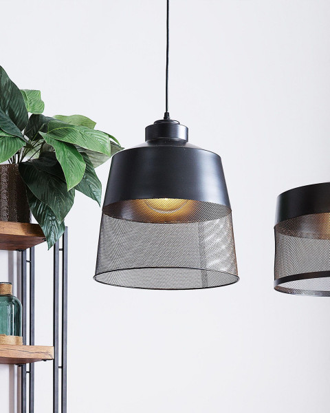 Lampa wisząca metalowa siatka czarna