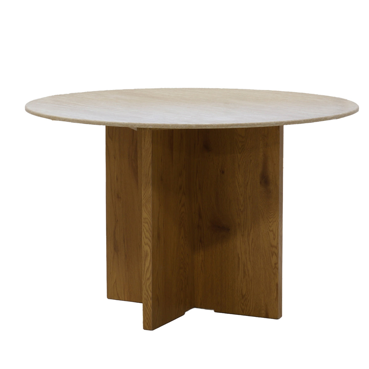 Giga Meubel Eettafel Faria Rond - Marmer - Naturel - 120x120x76cm