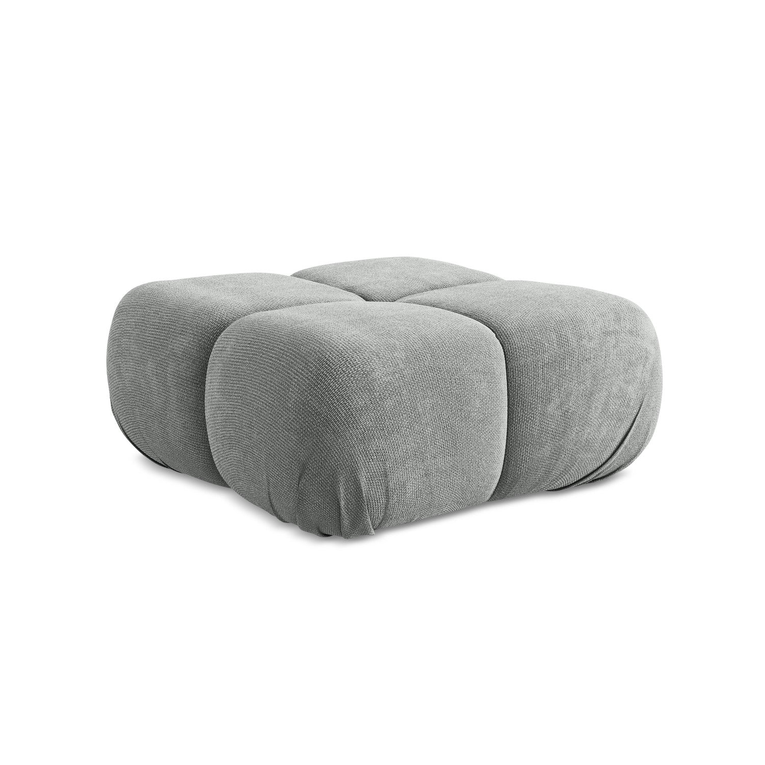 LaMiaSofa Poef Sanremo - chenille stof - grijs - 95x95x41