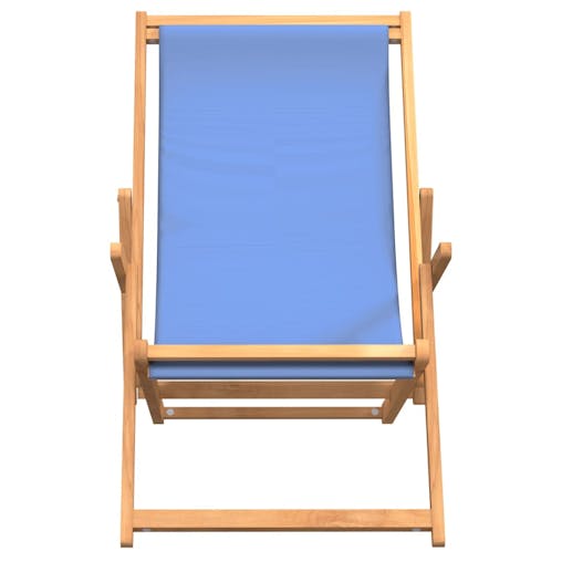 NNEVL Folding Beach Chair Solid Wood Teak Blue