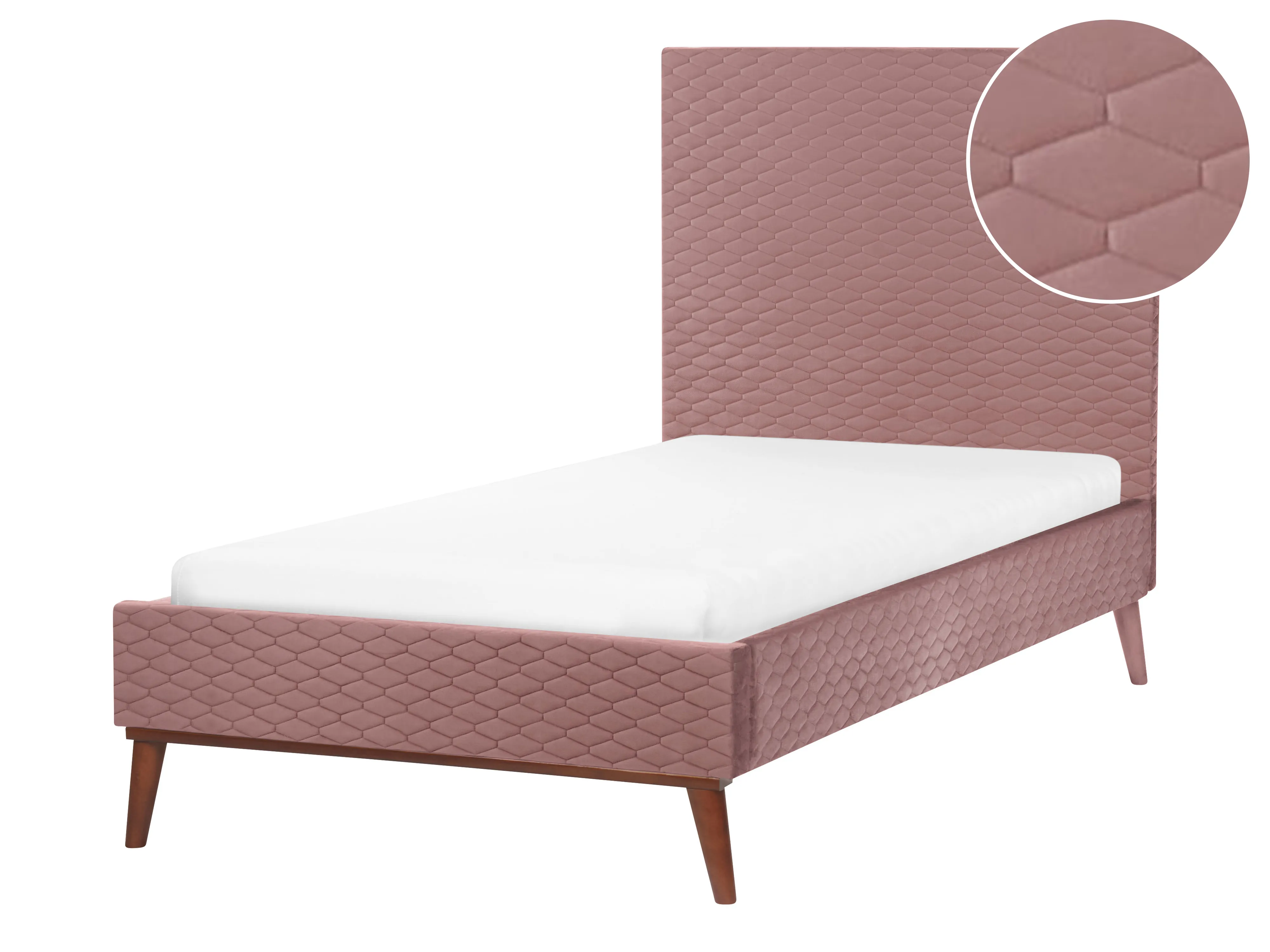 Bed Velvet BAYONNE 140 x 200 cm (EU Double) Pink