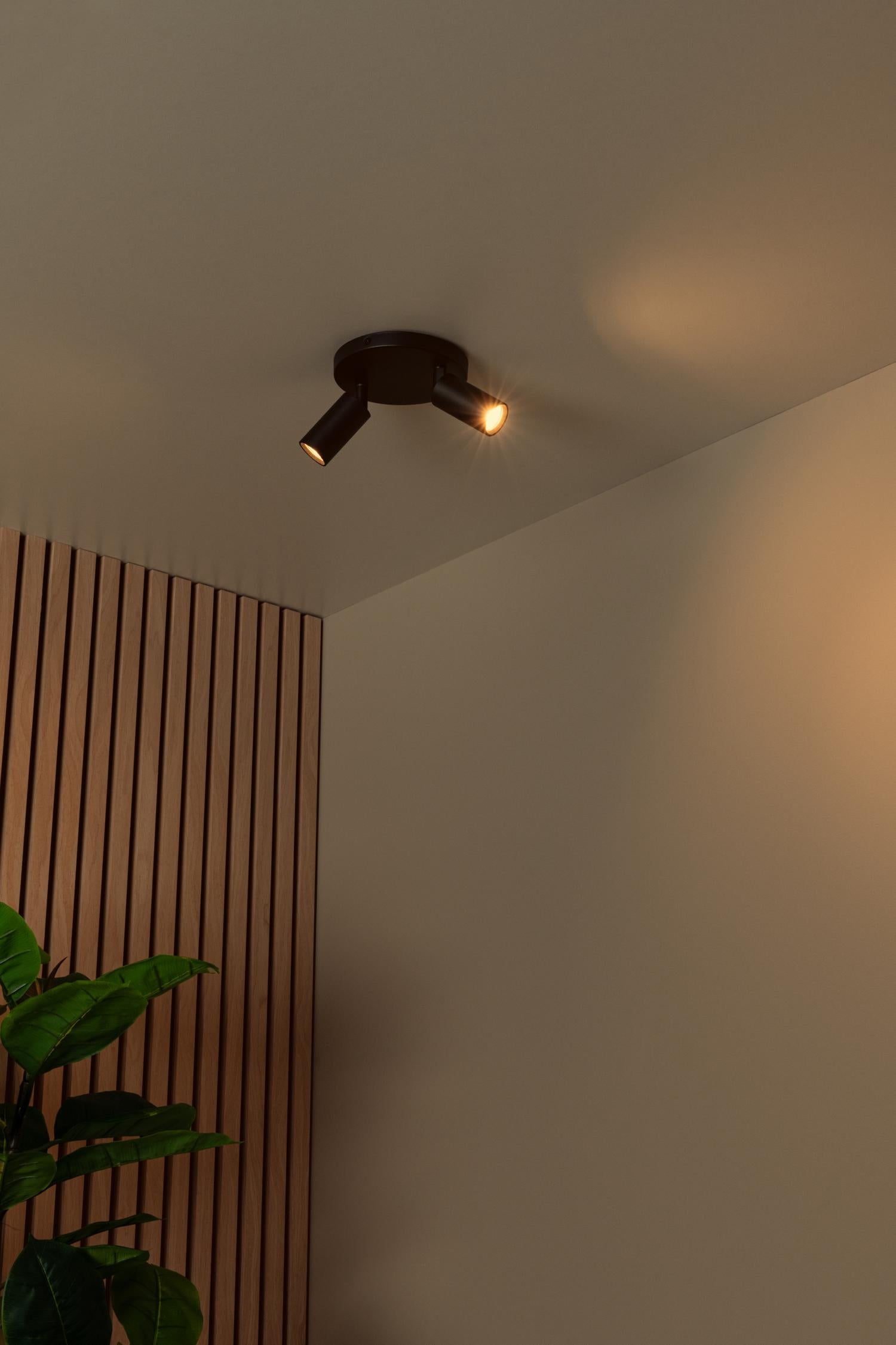 Lucide plafondspot RITMO - 2xGU10 (MR11) - Zwart
