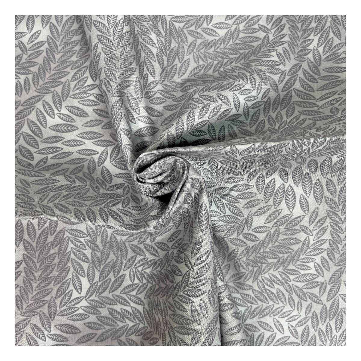 Silver Cotton Textured Leaf Blender Fabric?by the Metre