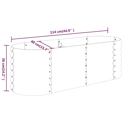 NNEVL Garden Planter Powder-coated Steel 114x40x36 cm Anthracite