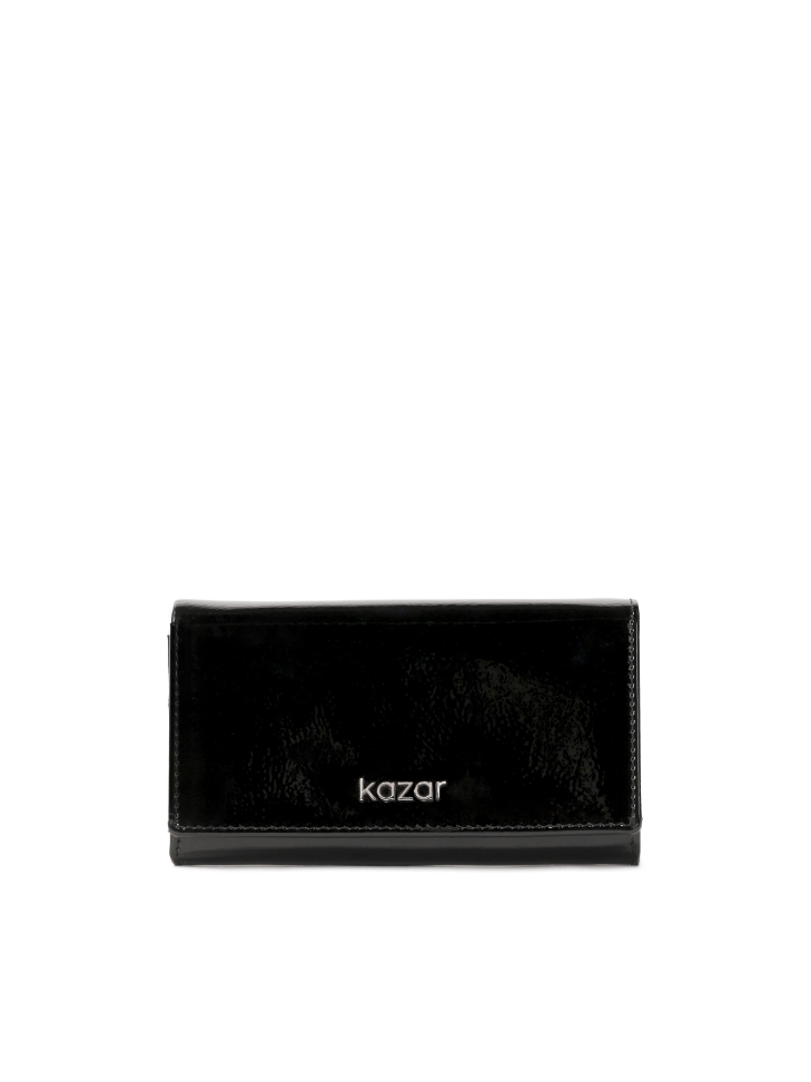 Wrinkled patent leather wallet