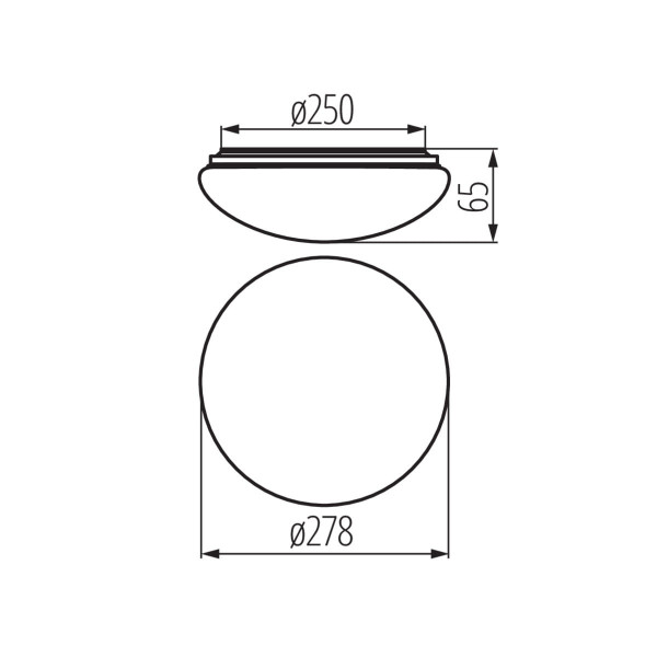 Plafon CORSOokrągły biały LED 1x12W 27,8cm 900lm IP44 Miledo